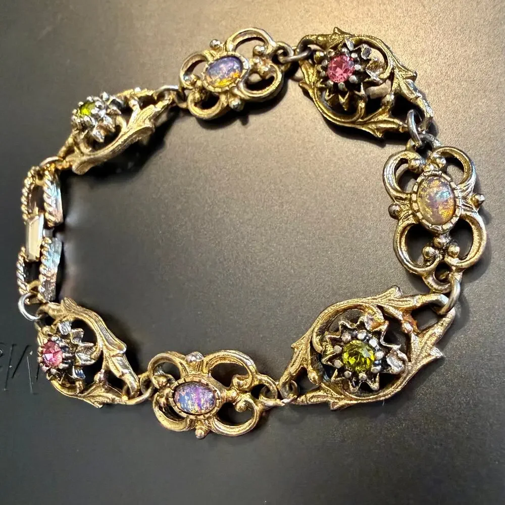 Vintage 70s Sarah Coventry Contessa Gold Tone Link Bracelet - Picture 3 of 9